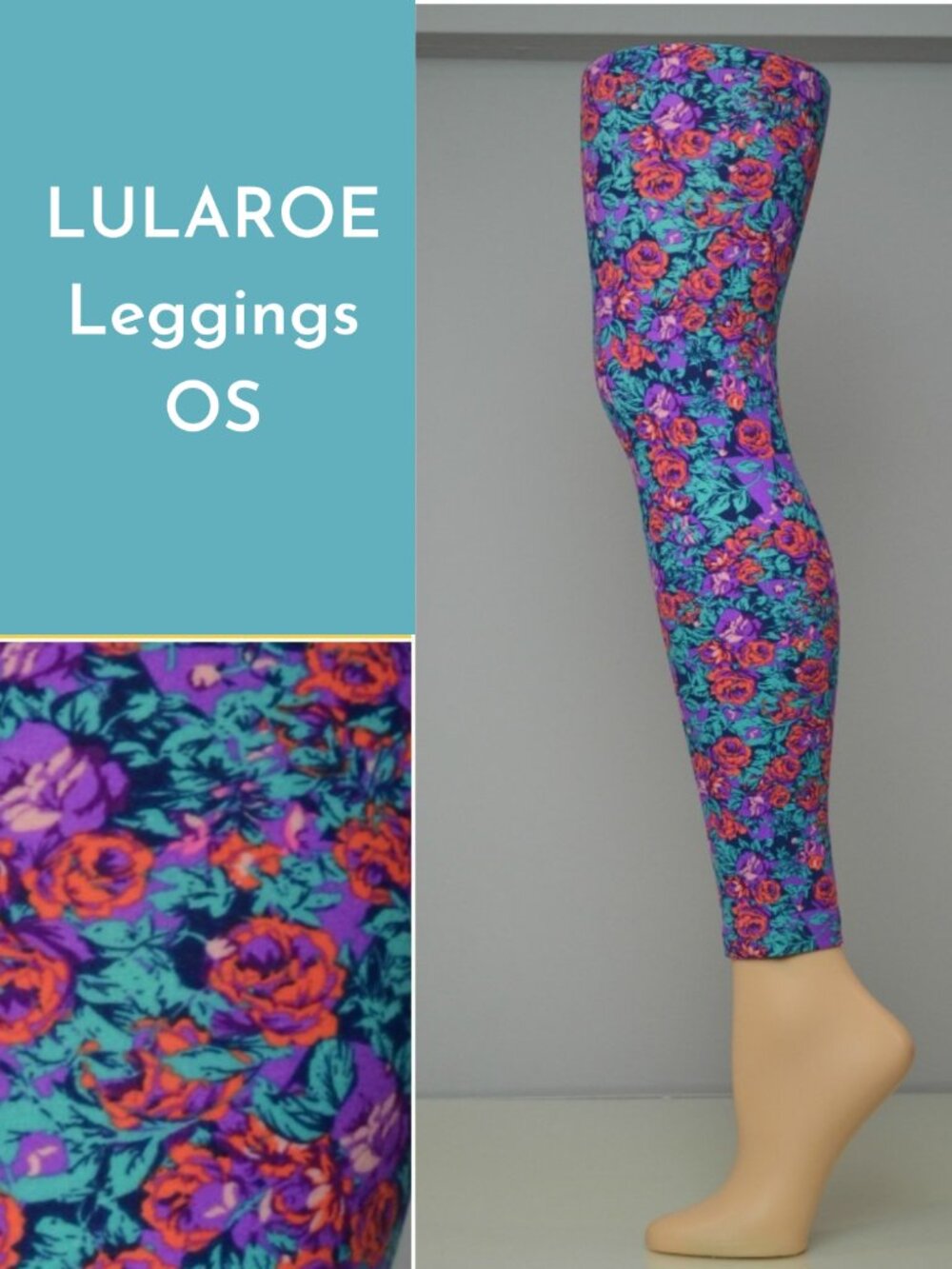 NWT Floral Lularoe OS Leggings